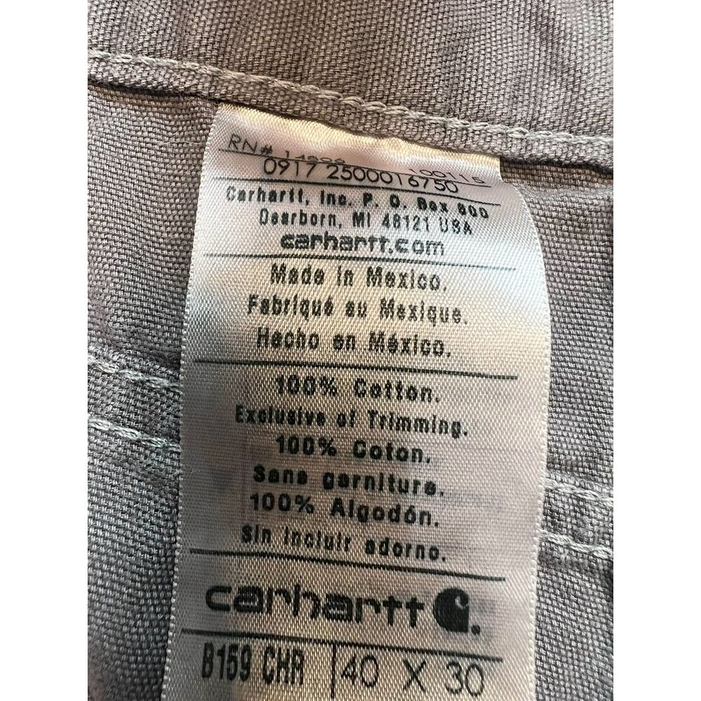 Carhartt Mens Lose Fit Workwear Carpenter Pants Mid Rise Stretch Size 40x30 Gray - Picture 4 of 12